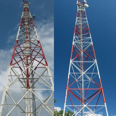 CE/BS/AS Zaprojektowana wieża telekomunikacyjna z 4 nogami, stalowa, 5g, z 2 platformami