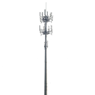 Powlekana proszkowo stalowa wieża Monopole Tower Broadcasting / 4g / sygnał telefonu komórkowego
